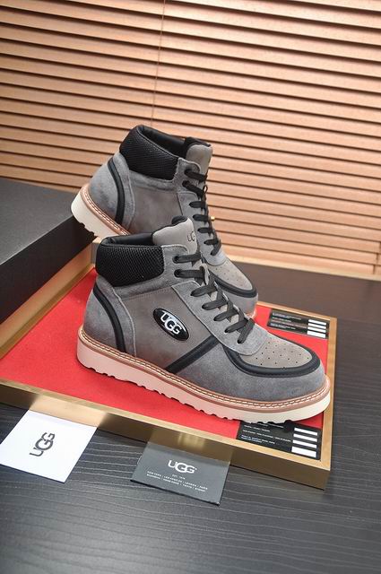 UGG Men's High-Top Sneakers – Grey & Black with Cream Sole