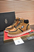 UGG High-Top Lace-Up Sneakers – Tan & Black with Cream Sole