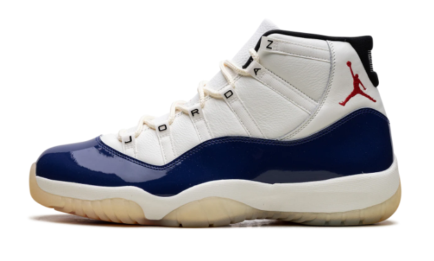 Air Jordan 11 'Rare Air' Sneakers – White / Navy / Red