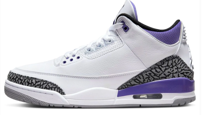 Air Jordan 3 Retro “Dark Iris” – White / Purple / Grey