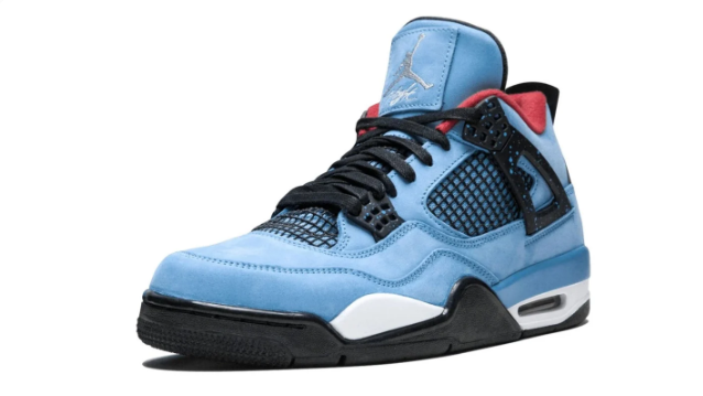 Air Jordan 4 – Blue / Black / White with Red Accents