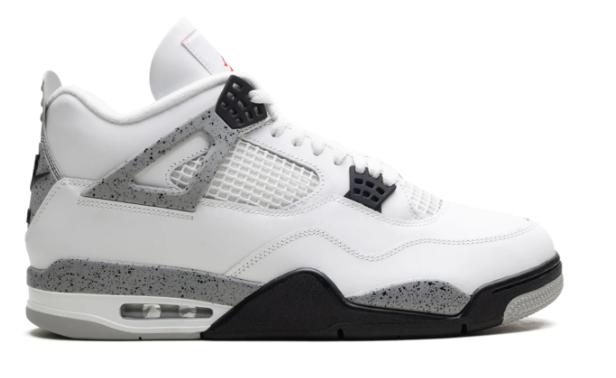 Air Jordan 4 “White Cement” (2025) – White / Cement Grey / Black / Red