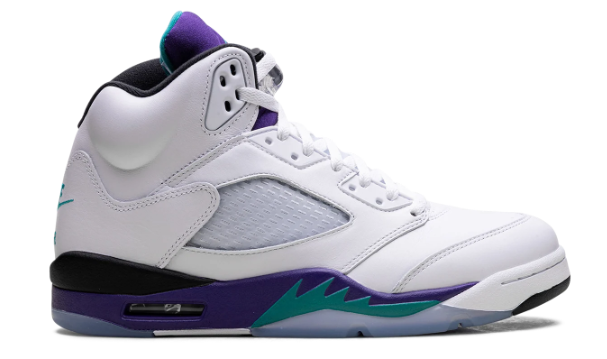 Air Jordan 5 Retro OG 'Grape' Sneakers – White / Purple / Aqua
