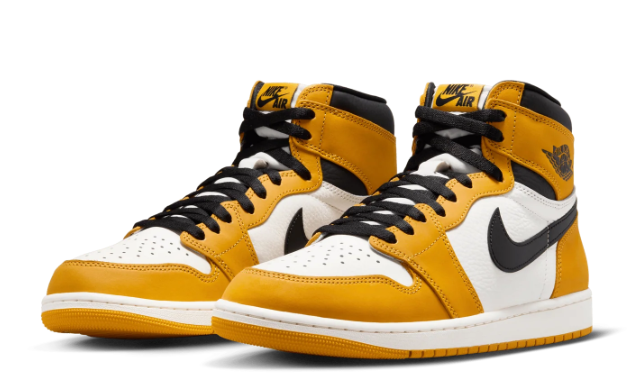 Air Jordan 1 Retro High OG Men's Sneakers – Yellow Ochre / Black / White