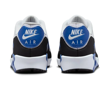 Nike Men's Air Max 90 Golf Shoes | White / Blue / Black
