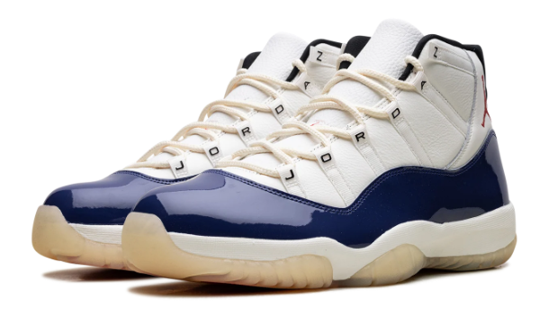 Air Jordan 11 'Rare Air' Sneakers – White / Navy / Red