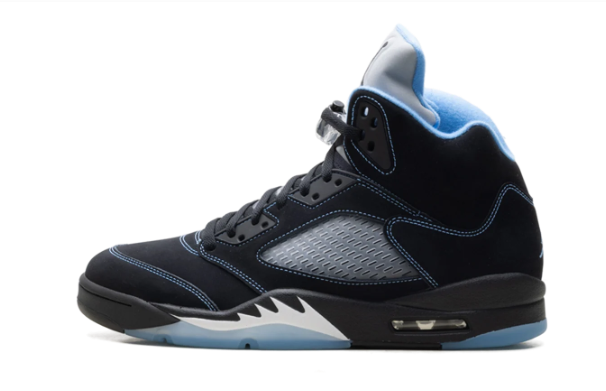 Air Jordan 5 'Black University Blue' Sneakers – Black / Light Blue / Silver