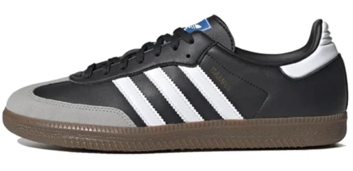 adidas Samba Vegan Sneakers – Black, White & Gum Brown | H01878