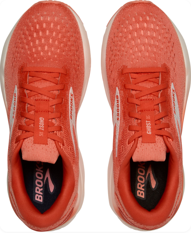 Brooks Ghost 16 Women's Running Shoes – Coral Pink / White