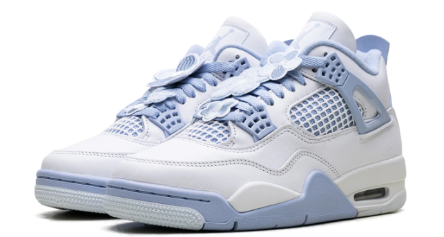 Air Jordan 4 'Aluminum' Women's Sneakers – White / Light Blue