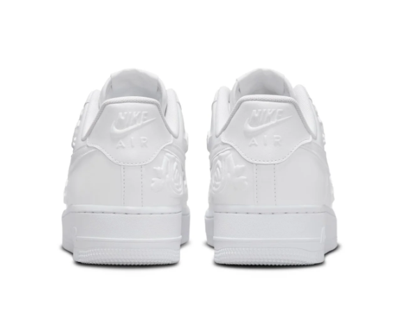 Nike Air Force 1 ’07 Women's Sneakers – All White with Floral Details