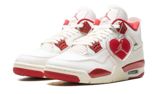 Air Jordan 4 Retro 'Valentine's Day' Women's Sneakers – White / Red