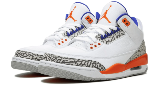 Air Jordan 3 Retro “Knicks” – White, Blue & Orange