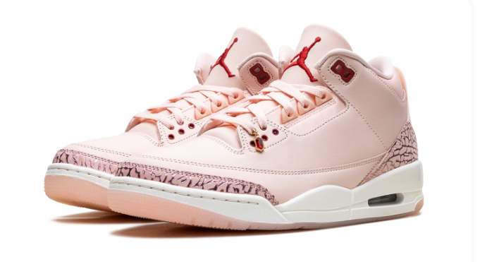 Air Jordan 3 Women’s “Valentine’s Day Treat Yourself” – Washed Coral / Gym Red / Sail