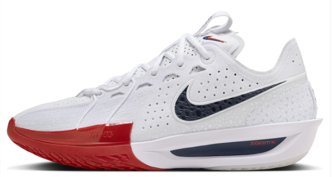 Nike Air Zoom GT Cut 3 EP Basketball Shoes – White / Black / Red