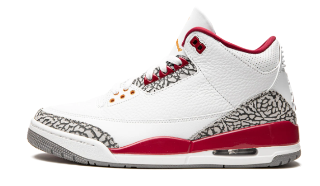 Air Jordan 3 Retro “Cardinal Red” – White / Cardinal Red / Grey