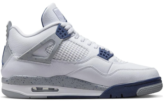 Air Jordan 4 Retro “Midnight Navy” – White / Midnight Navy / Cement Grey