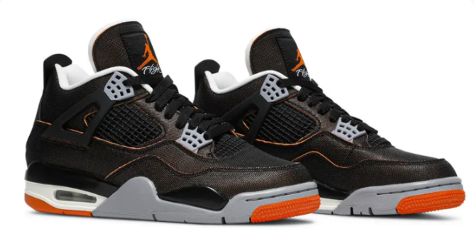 Air Jordan 4 Retro 'Starfish' Women's Sneakers (2021) - Black / Orange