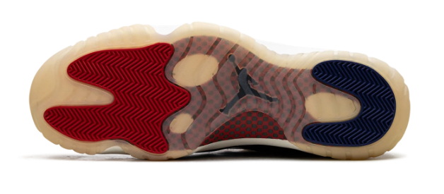 Air Jordan 11 'Rare Air' Sneakers – White / Navy / Red