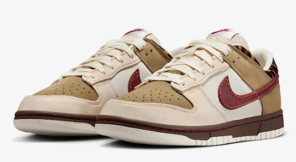 Unisex Nike Dunk Low, Cream/Olive/Burgundy