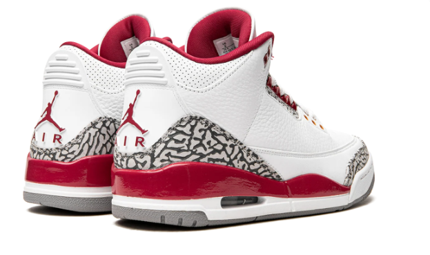 Air Jordan 3 Retro “Cardinal Red” – White / Cardinal Red / Grey