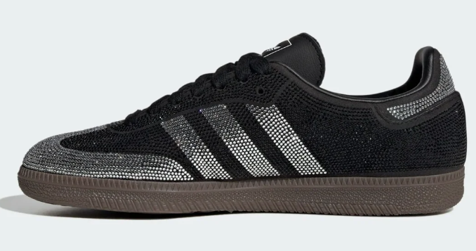 adidas Samba OG Rhinestone Women's Sneakers – Black & Silver