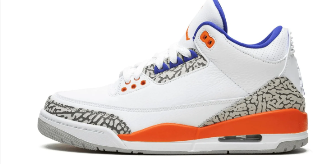 Air Jordan 3 Retro “Knicks” – White, Blue & Orange